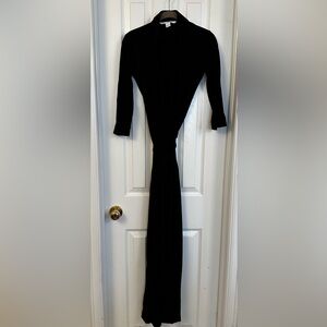DVF black maxi wrap dress